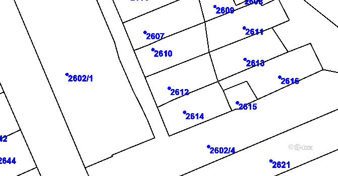 Parcela st. 2612 v KÚ Pohořelice nad Jihlavou, Katastrální mapa