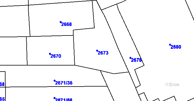 Parcela st. 2673 v KÚ Pohořelice nad Jihlavou, Katastrální mapa