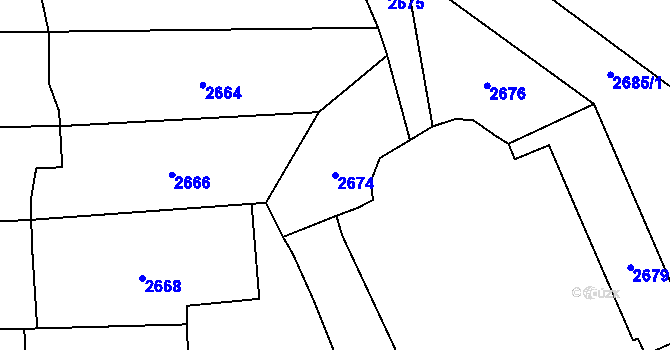 Parcela st. 2674 v KÚ Pohořelice nad Jihlavou, Katastrální mapa