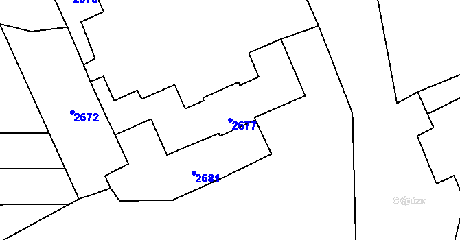 Parcela st. 2677 v KÚ Pohořelice nad Jihlavou, Katastrální mapa