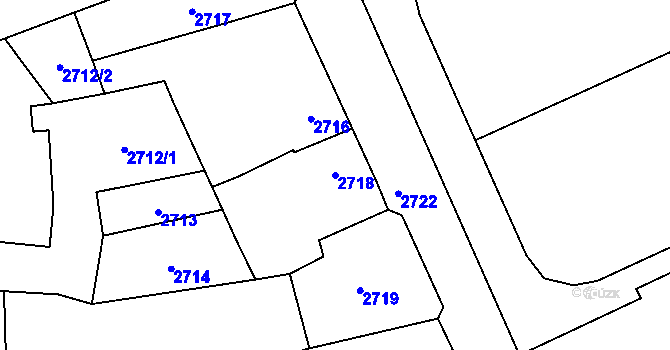 Parcela st. 2718 v KÚ Pohořelice nad Jihlavou, Katastrální mapa