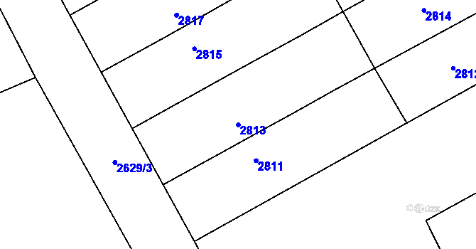 Parcela st. 2813 v KÚ Pohořelice nad Jihlavou, Katastrální mapa