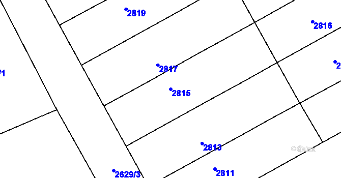 Parcela st. 2815 v KÚ Pohořelice nad Jihlavou, Katastrální mapa