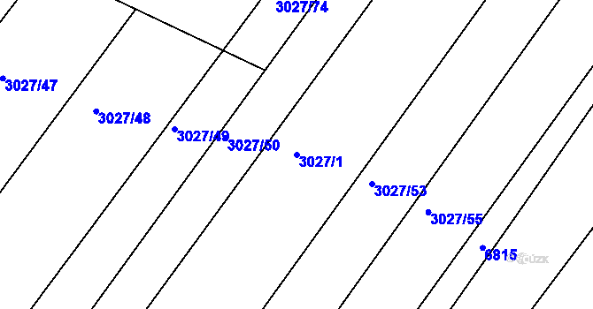 Parcela st. 3027/1 v KÚ Pohořelice nad Jihlavou, Katastrální mapa