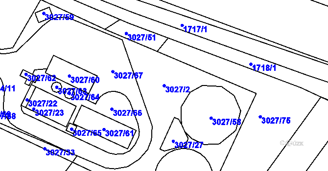 Parcela st. 3027/2 v KÚ Pohořelice nad Jihlavou, Katastrální mapa
