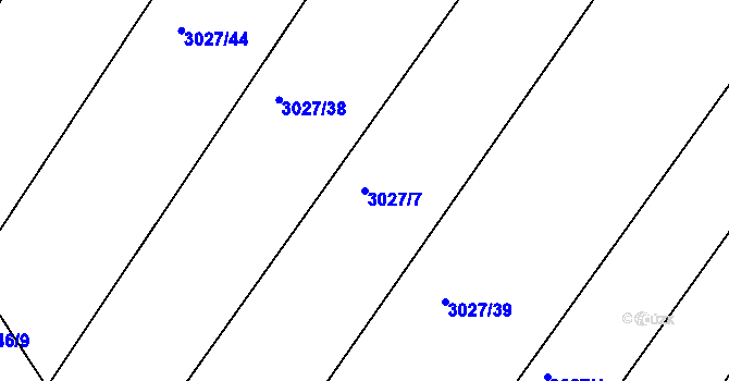 Parcela st. 3027/7 v KÚ Pohořelice nad Jihlavou, Katastrální mapa