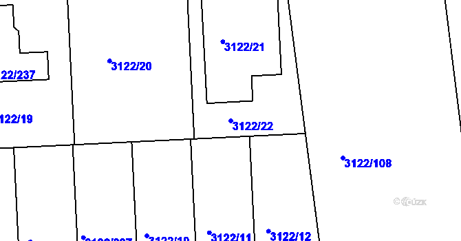 Parcela st. 3122/22 v KÚ Pohořelice nad Jihlavou, Katastrální mapa