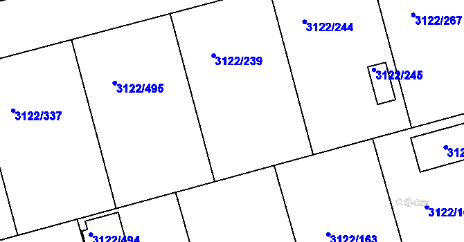 Parcela st. 3122/172 v KÚ Pohořelice nad Jihlavou, Katastrální mapa