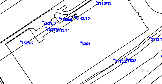 Parcela st. 3301 v KÚ Pohořelice nad Jihlavou, Katastrální mapa