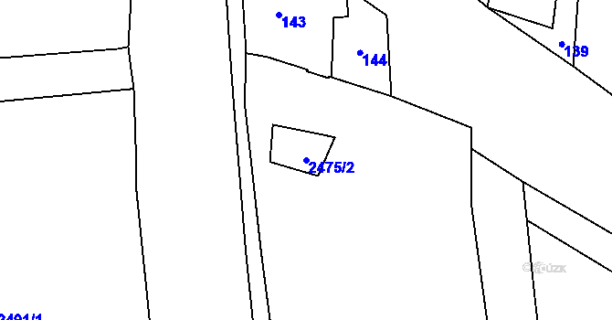Parcela st. 2475/2 v KÚ Pohořelice nad Jihlavou, Katastrální mapa