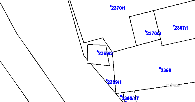 Parcela st. 2369/2 v KÚ Pohořelice nad Jihlavou, Katastrální mapa