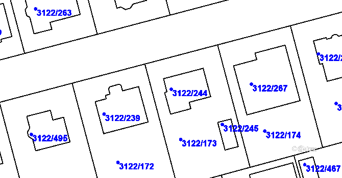 Parcela st. 3122/244 v KÚ Pohořelice nad Jihlavou, Katastrální mapa