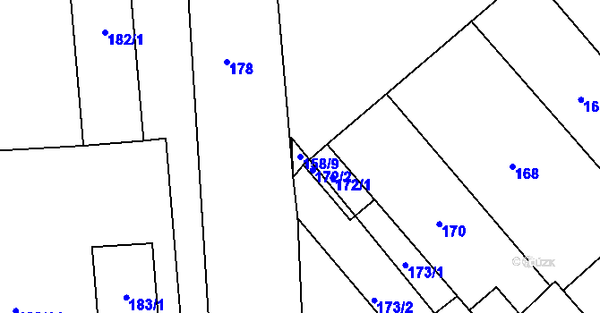 Parcela st. 158/9 v KÚ Pohořelice nad Jihlavou, Katastrální mapa