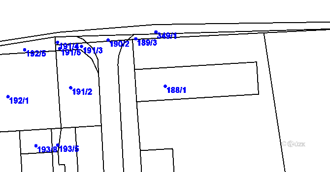 Parcela st. 188/1 v KÚ Pohořelice nad Jihlavou, Katastrální mapa