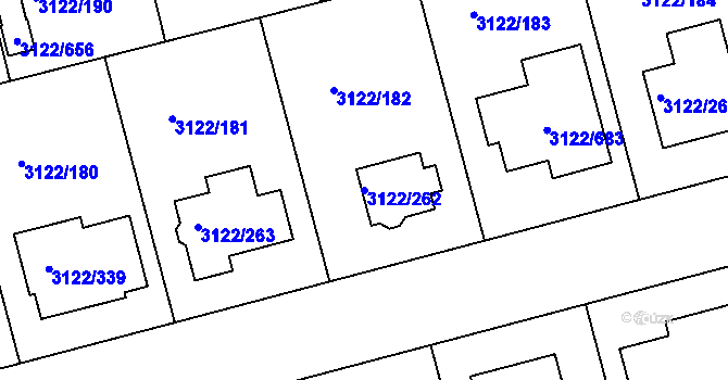Parcela st. 3122/262 v KÚ Pohořelice nad Jihlavou, Katastrální mapa