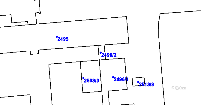 Parcela st. 2496/2 v KÚ Pohořelice nad Jihlavou, Katastrální mapa