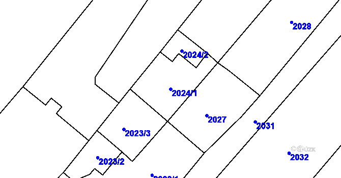 Parcela st. 2024/1 v KÚ Pohořelice nad Jihlavou, Katastrální mapa