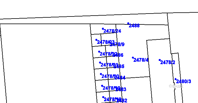 Parcela st. 2478/22 v KÚ Pohořelice nad Jihlavou, Katastrální mapa