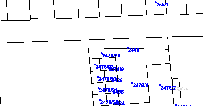 Parcela st. 2478/24 v KÚ Pohořelice nad Jihlavou, Katastrální mapa