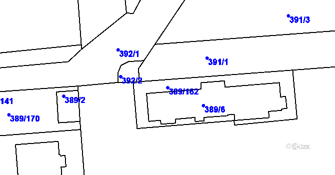 Parcela st. 389/162 v KÚ Pohořelice nad Jihlavou, Katastrální mapa