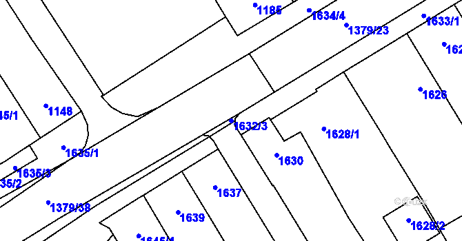 Parcela st. 1632/3 v KÚ Pohořelice nad Jihlavou, Katastrální mapa