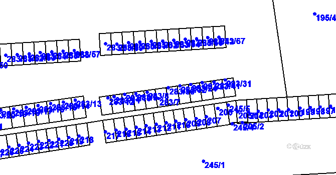 Parcela st. 283/30 v KÚ Pohořelice nad Jihlavou, Katastrální mapa