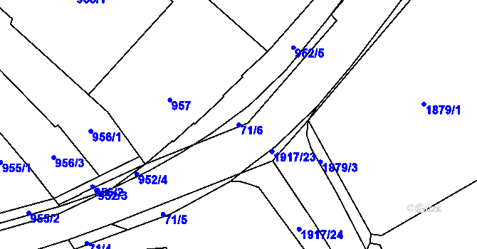 Parcela st. 71/6 v KÚ Pohořelice nad Jihlavou, Katastrální mapa