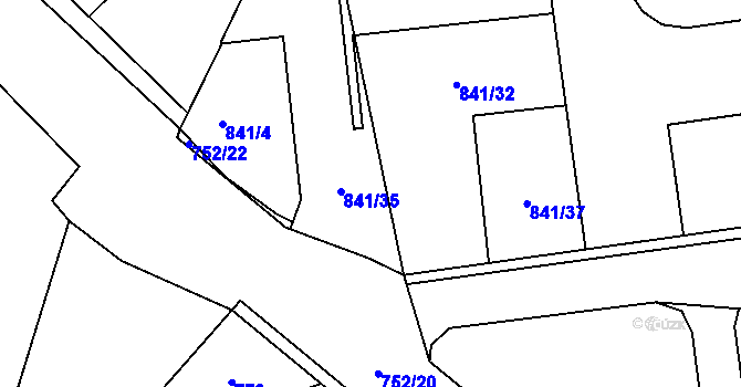 Parcela st. 841/35 v KÚ Pohořelice nad Jihlavou, Katastrální mapa
