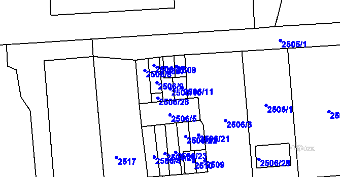 Parcela st. 2506/10 v KÚ Pohořelice nad Jihlavou, Katastrální mapa