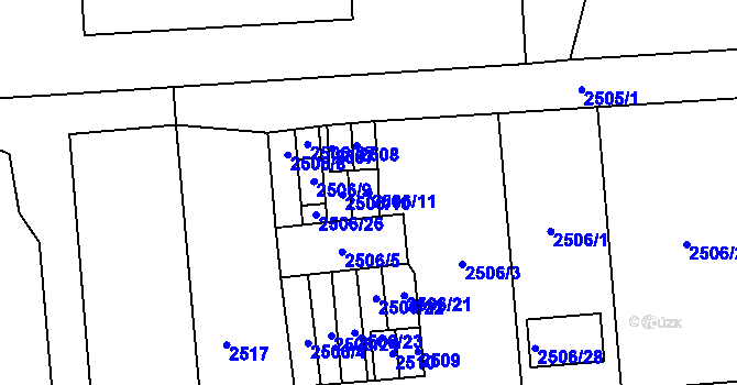 Parcela st. 2506/11 v KÚ Pohořelice nad Jihlavou, Katastrální mapa