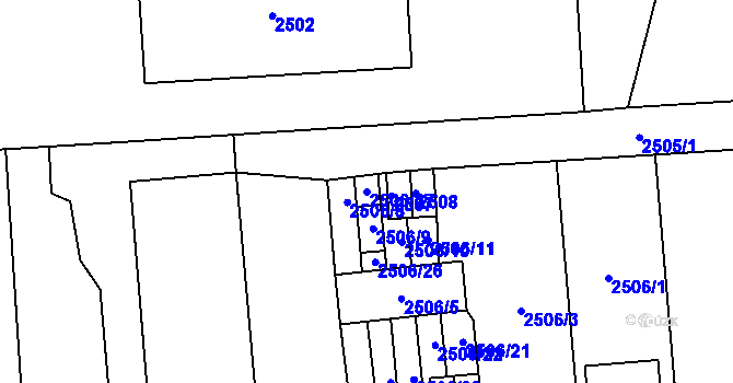 Parcela st. 2506/27 v KÚ Pohořelice nad Jihlavou, Katastrální mapa