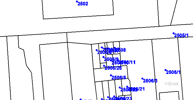 Parcela st. 2506/8 v KÚ Pohořelice nad Jihlavou, Katastrální mapa