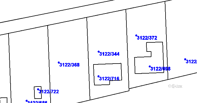 Parcela st. 3122/344 v KÚ Pohořelice nad Jihlavou, Katastrální mapa