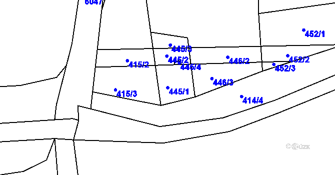 Parcela st. 445/1 v KÚ Pohořelice nad Jihlavou, Katastrální mapa