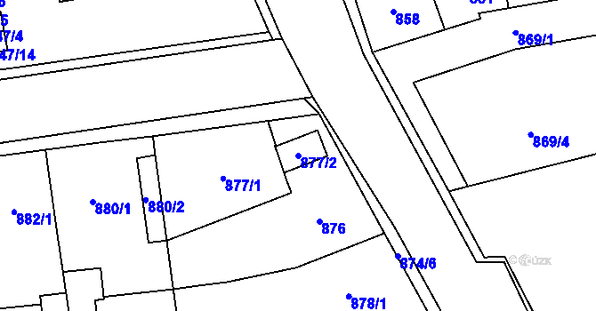 Parcela st. 877/2 v KÚ Pohořelice nad Jihlavou, Katastrální mapa