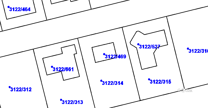 Parcela st. 3122/469 v KÚ Pohořelice nad Jihlavou, Katastrální mapa