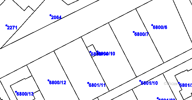 Parcela st. 6800 v KÚ Pohořelice nad Jihlavou, Katastrální mapa