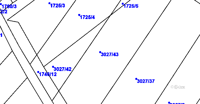 Parcela st. 3027/43 v KÚ Pohořelice nad Jihlavou, Katastrální mapa