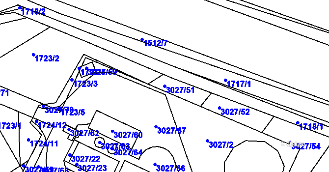 Parcela st. 3027/51 v KÚ Pohořelice nad Jihlavou, Katastrální mapa