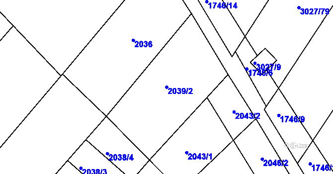 Parcela st. 2039/2 v KÚ Pohořelice nad Jihlavou, Katastrální mapa