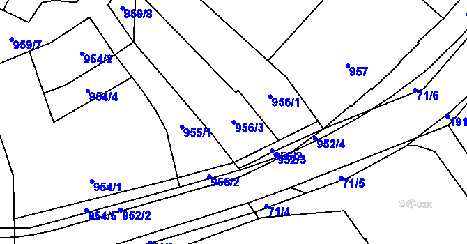 Parcela st. 956/3 v KÚ Pohořelice nad Jihlavou, Katastrální mapa