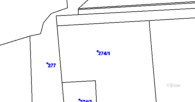 Parcela st. 274/1 v KÚ Pohořelice nad Jihlavou, Katastrální mapa