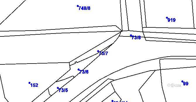 Parcela st. 73/7 v KÚ Pohořelice nad Jihlavou, Katastrální mapa