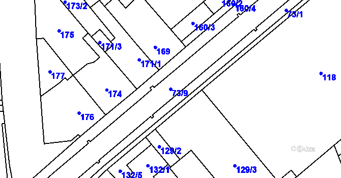 Parcela st. 73/9 v KÚ Pohořelice nad Jihlavou, Katastrální mapa