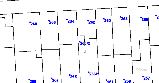 Parcela st. 263/2 v KÚ Pohořelice nad Jihlavou, Katastrální mapa