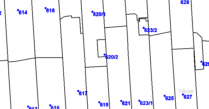 Parcela st. 620/2 v KÚ Pohořelice nad Jihlavou, Katastrální mapa