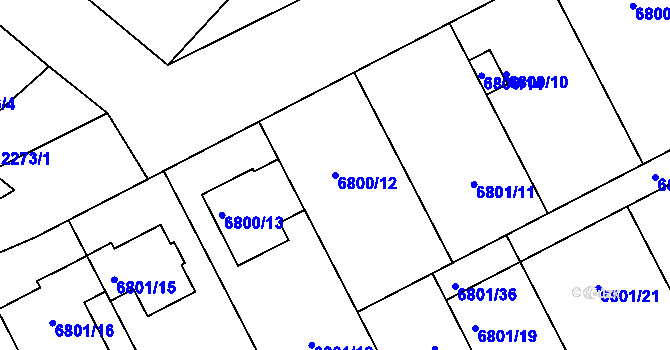 Parcela st. 6800/12 v KÚ Pohořelice nad Jihlavou, Katastrální mapa