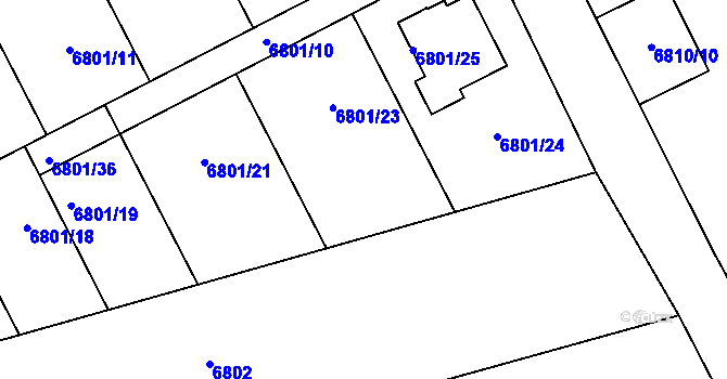 Parcela st. 6801/22 v KÚ Pohořelice nad Jihlavou, Katastrální mapa
