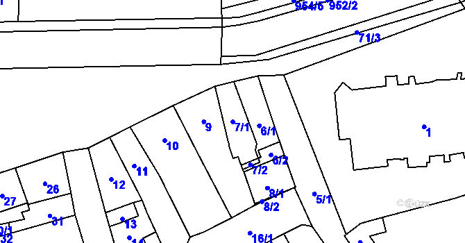 Parcela st. 7/1 v KÚ Pohořelice nad Jihlavou, Katastrální mapa