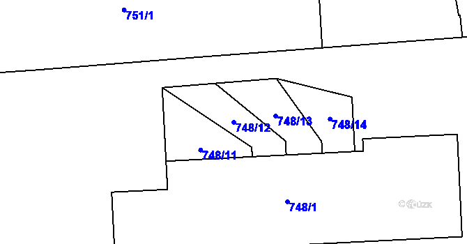 Parcela st. 748/12 v KÚ Pohořelice nad Jihlavou, Katastrální mapa